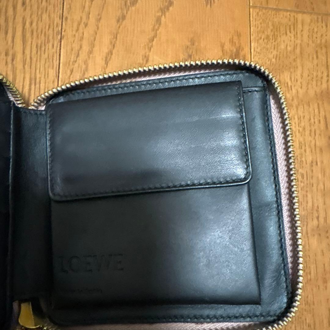 LOEWE 二つ折り財布 ピンクホワイト