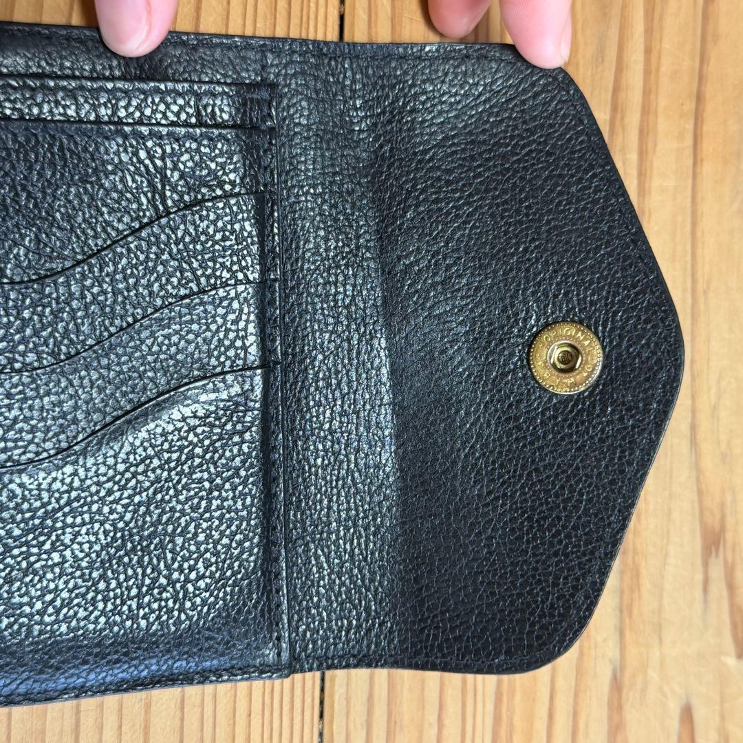 イルビゾンテ IL BISONTE 二つ折り財布 がま口 レザー ブラック