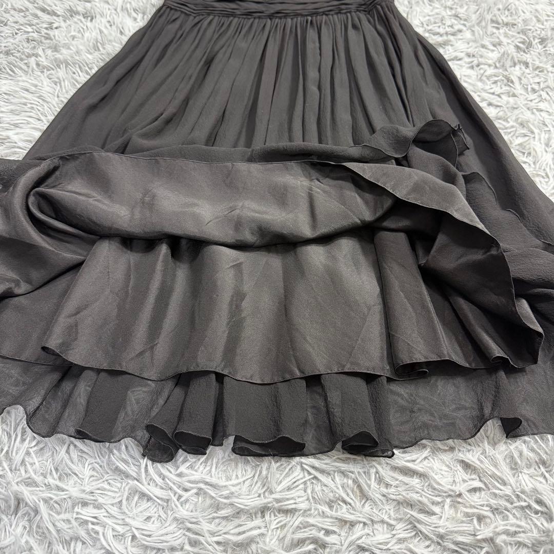 美品✨フォクシー 2WAYシルクプリーツワンピース ドレス 黒 クリーニング済