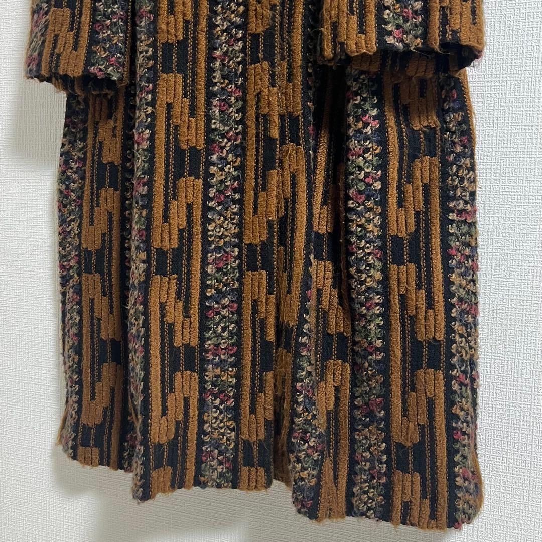 80's ノーカラーコート / ヴィンテージ ジャズネップ 日本製 総柄 古着