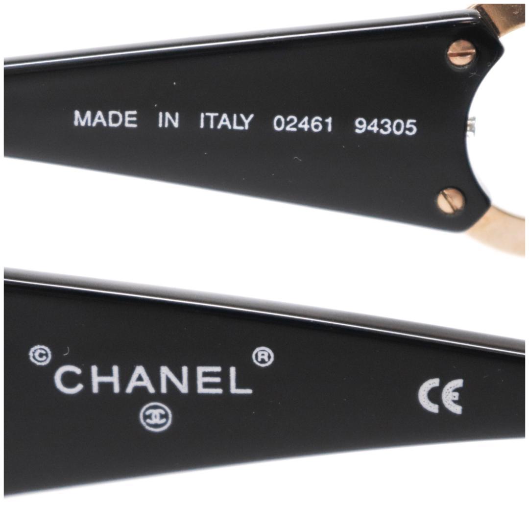 美品 CHANEL シャネル ココマーク サングラス 黒×ゴールド 1062