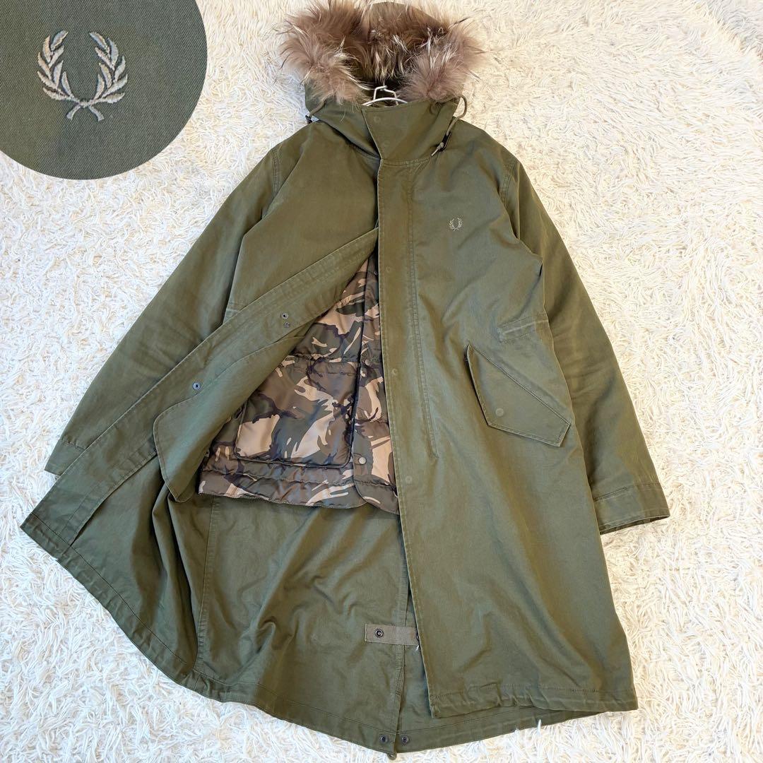 FRED PERRY 3way モッズコート 迷彩ライナー カーキ M