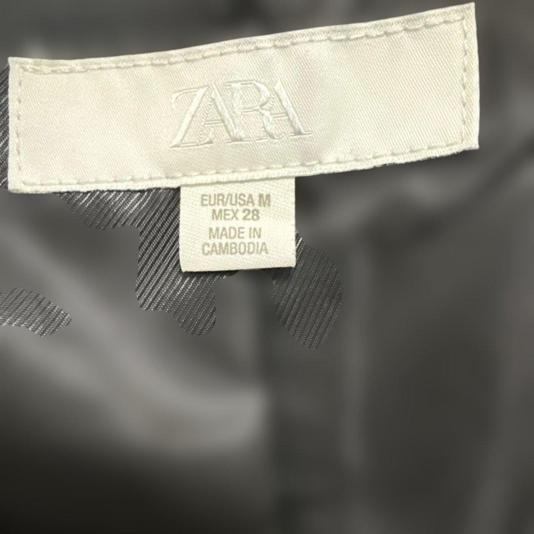 ZARAグレーヘリンボンウールブレザーM