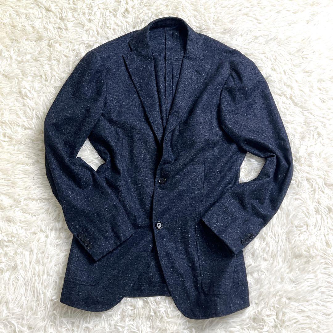 RING JACKET テーラードジャケット 50 日本製 シルク混　ネイビー