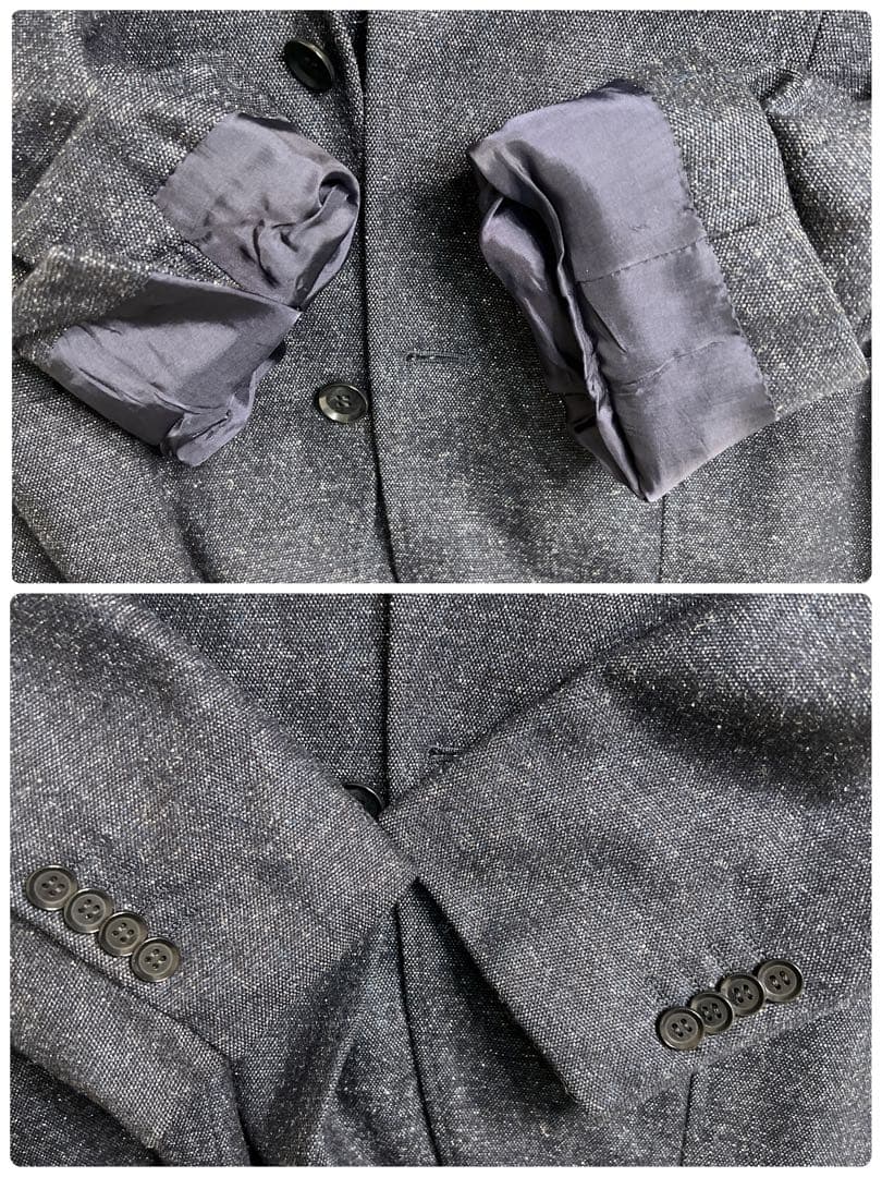 RING JACKET テーラードジャケット 50 日本製 シルク混　ネイビー