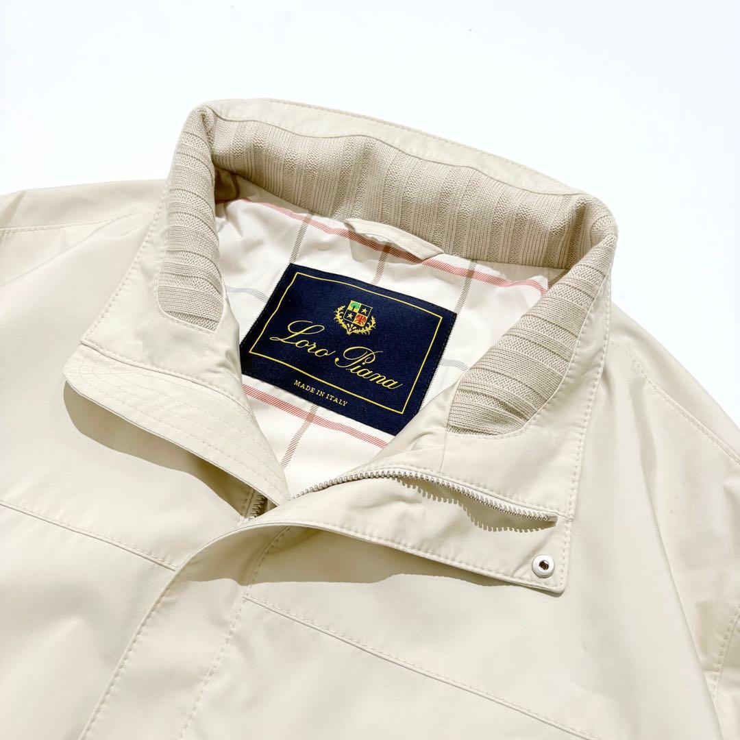 【極美品】Loro Piana ナイロンジャケット 刺繍ロゴ ジップアップ XL
