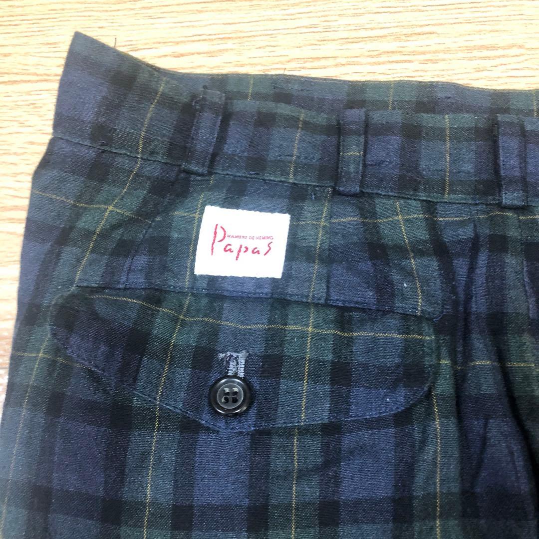 【本日限定値下レア美品】Papasブラックウォッチ柄 サルエルパンツM