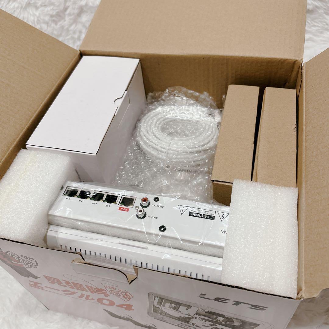 新品未使用 見張隊 エーグル04 防犯カメラ4台HDD内蔵 モニター LET’S