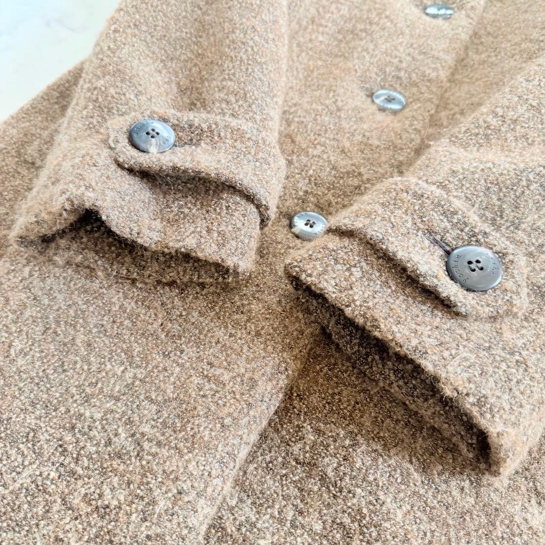 美品★YOSHIE INABA高級ダウンコート 上質アルパカ混 裏地絹 ゆったり