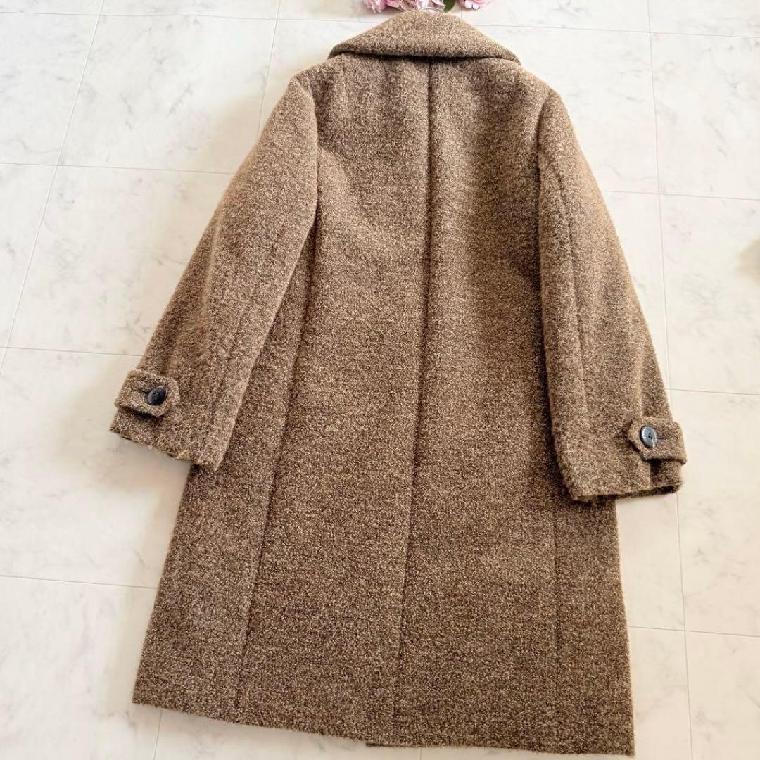 美品★YOSHIE INABA高級ダウンコート 上質アルパカ混 裏地絹 ゆったり