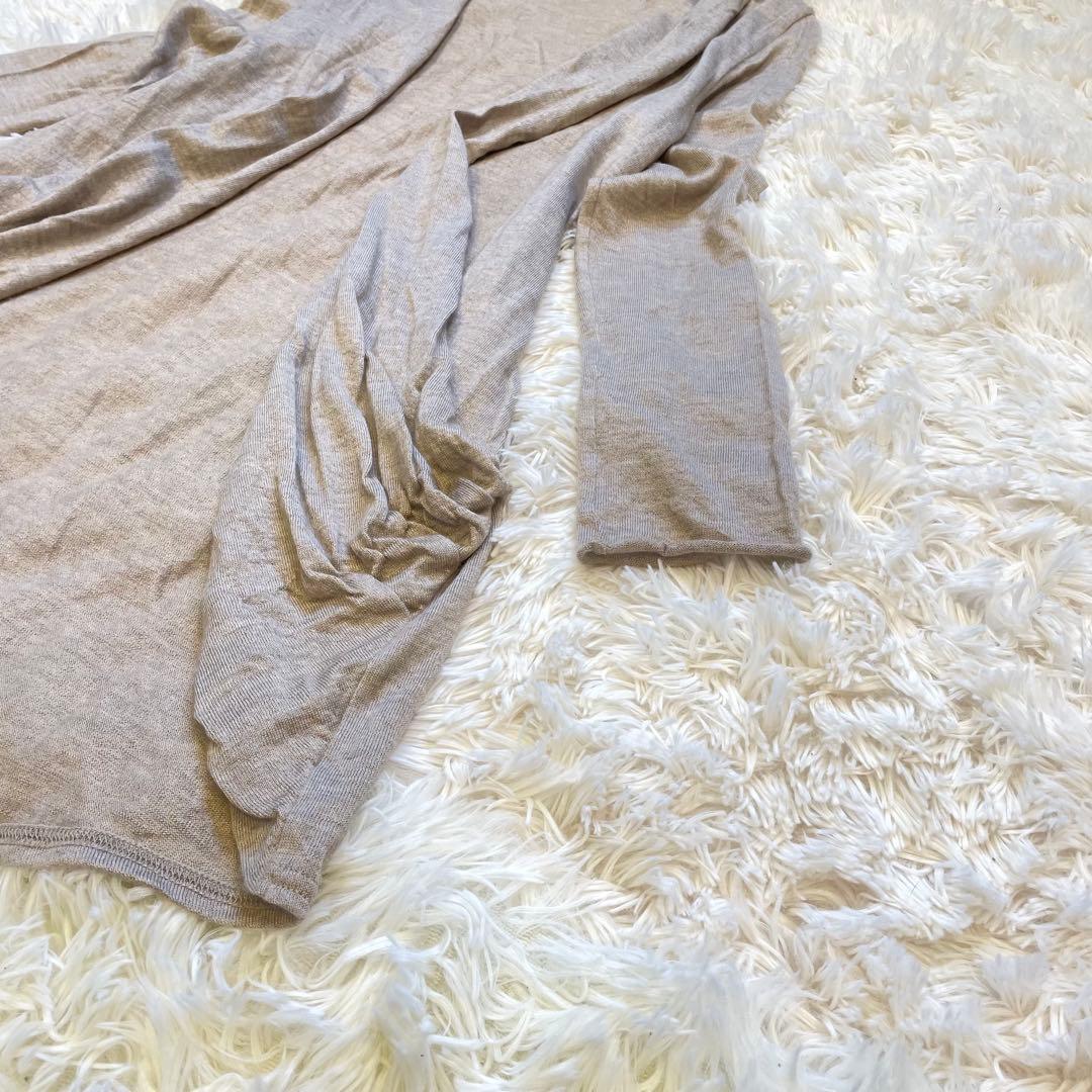 FOXEY カシミヤ&シルク混 ドレープ カーディガン ベージュ