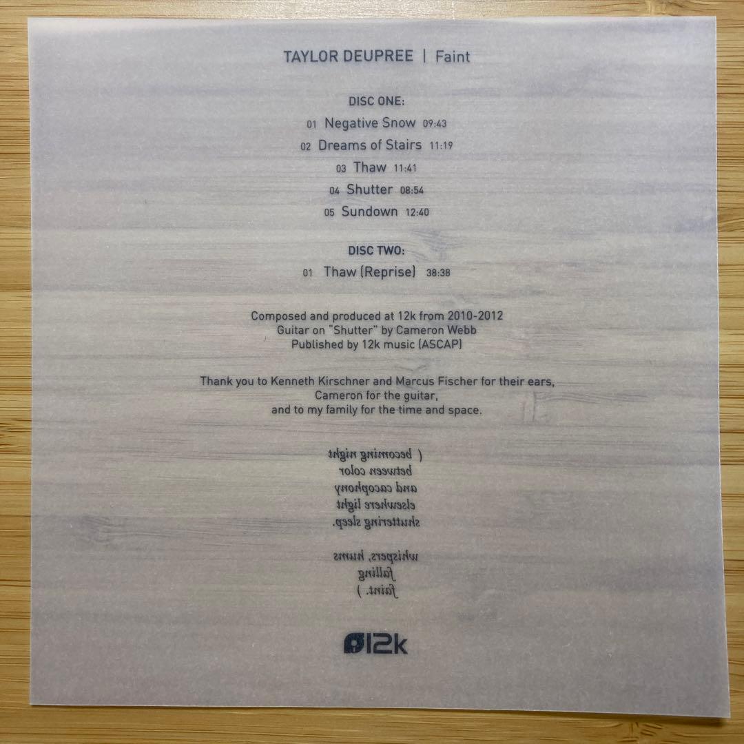 【12k】Taylor Deupree / Faint