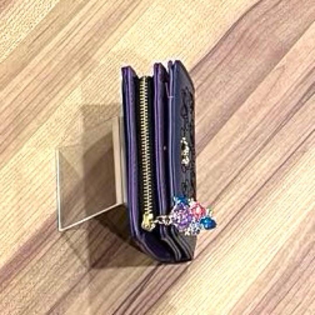 ✨希少✨新品✨ANNA SUI アナスイ 二つ折り財布 本革 刺繍ロゴ ネイビー