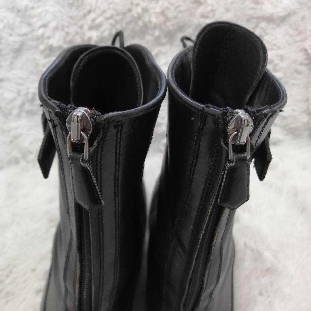 PRADA レースアップ ブーツ レザー ブラック