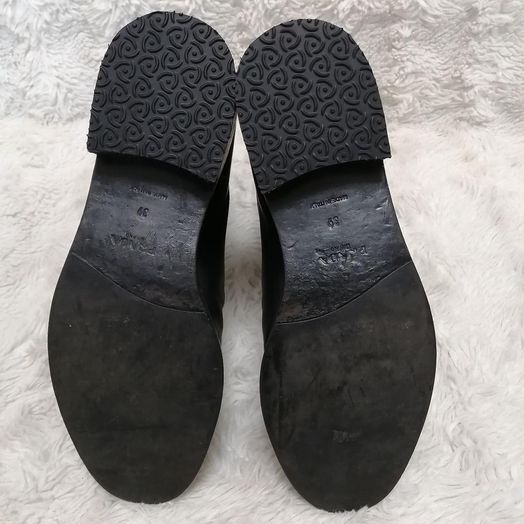 PRADA レースアップ ブーツ レザー ブラック