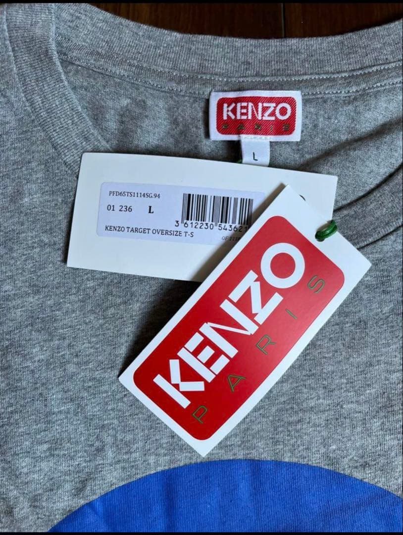 Y！新品未使用！KENZO ターゲットマーク Tシャツ Lサイズ グレー