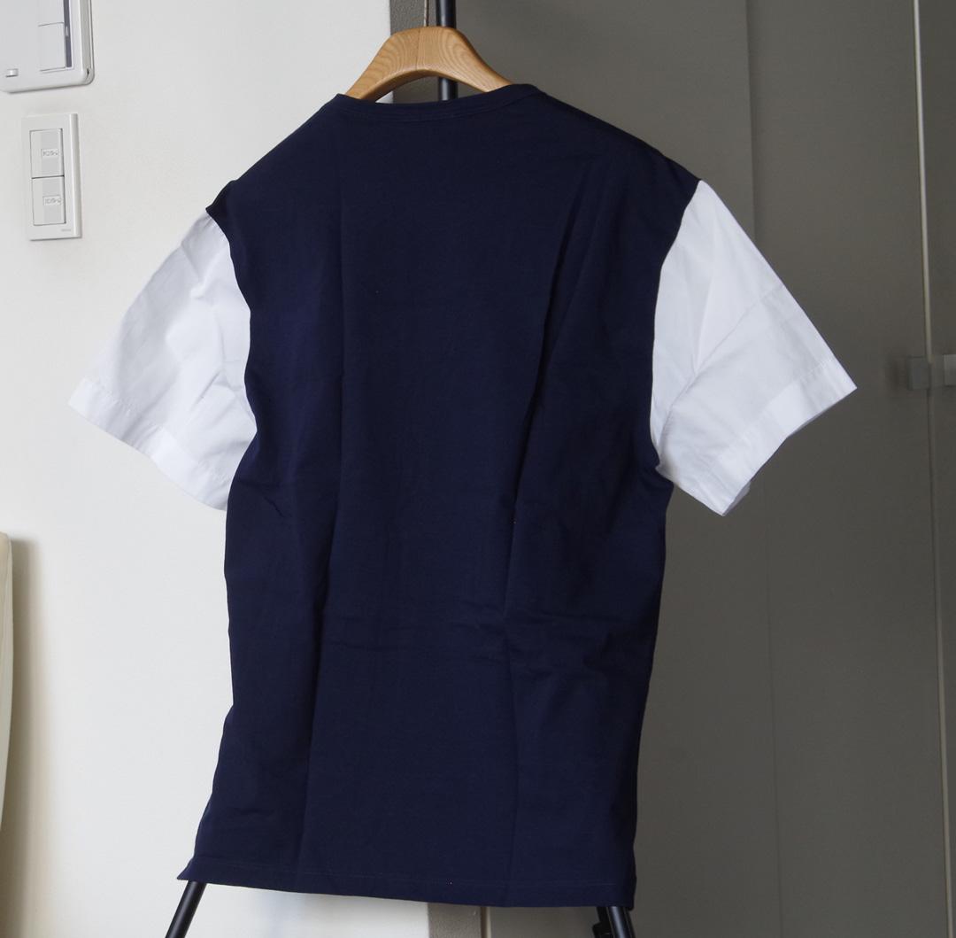 MARNI 再構築ドッキング 切替 バイカラーTシャツ ネイビー　ホワイト　50