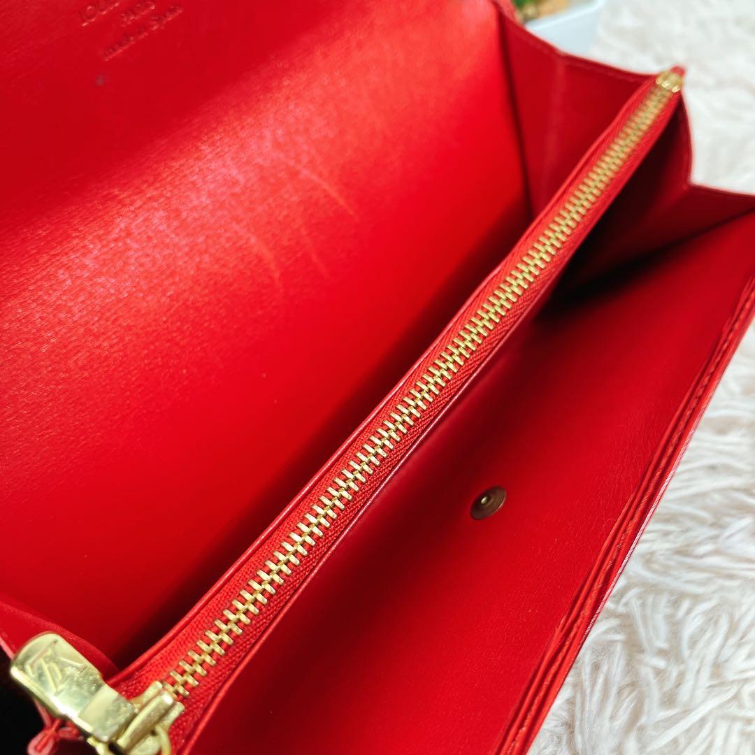 美品 ルイヴィトン エピ ポシェット ポルトモネ クレディ 長財布 レッド