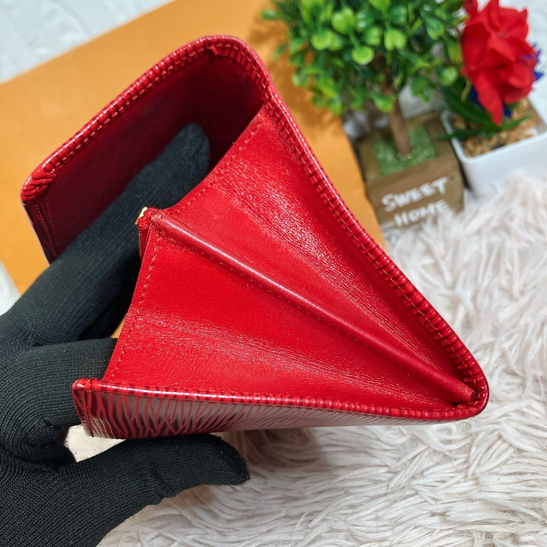 美品 ルイヴィトン エピ ポシェット ポルトモネ クレディ 長財布 レッド