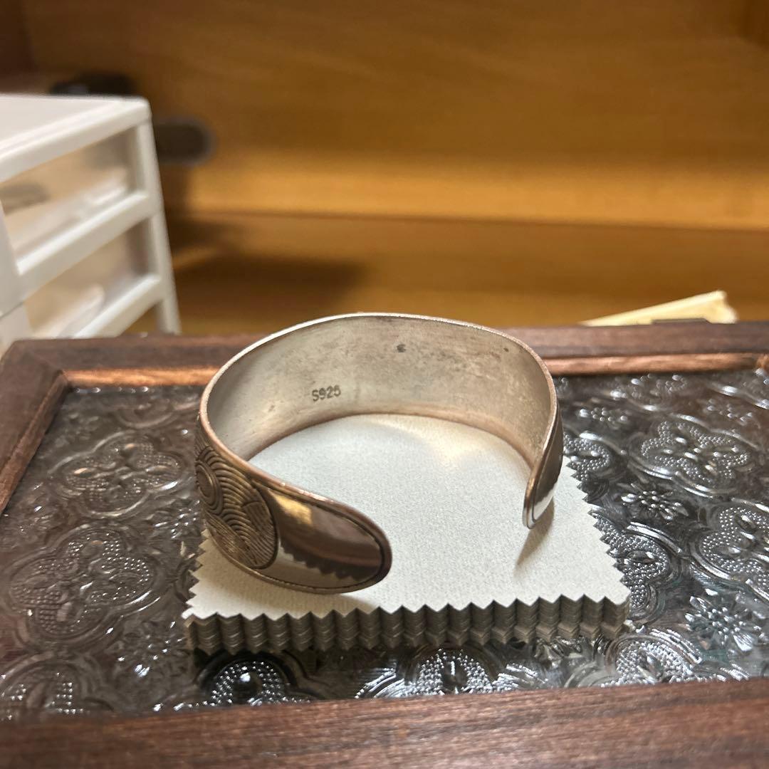 シルバー925 メキシカンジュエリー　波模様 バングル