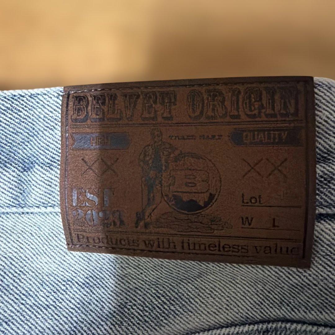 パンツ BELVET M size Washed Faded Denim