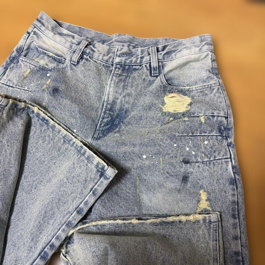 パンツ BELVET M size Washed Faded Denim