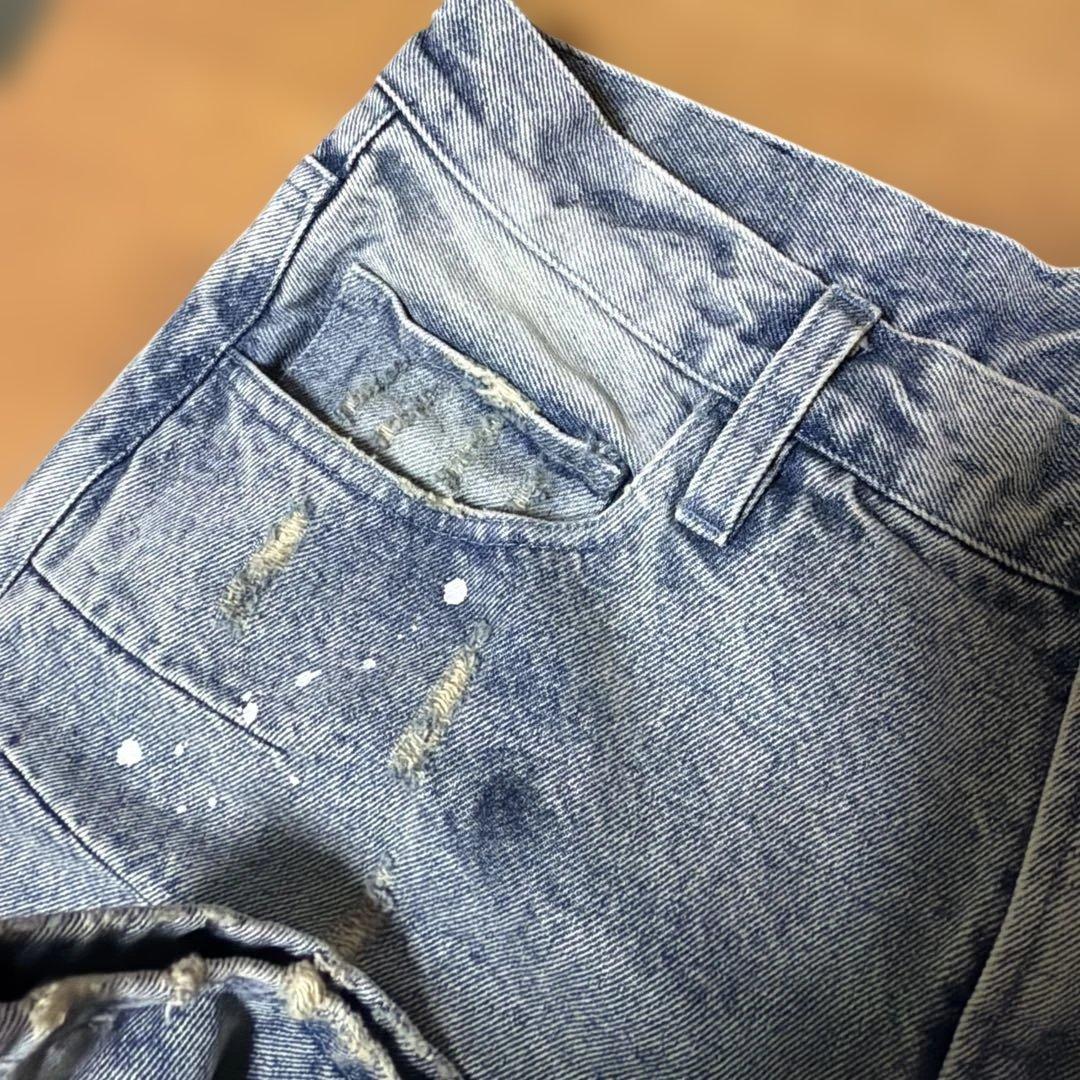 パンツ BELVET M size Washed Faded Denim