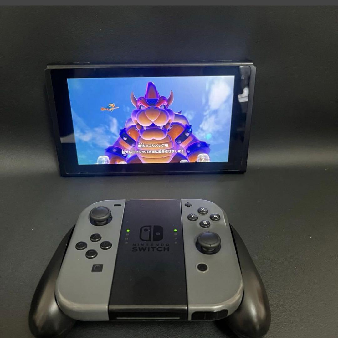 【美品/新品スティック交換済/バッテリー強化版】Switch 本体 グレー