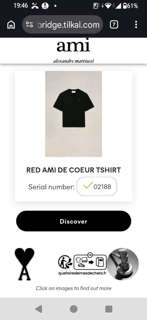 アミパリス Tシャツ 白 サイズXL 新品未使用タグ付き