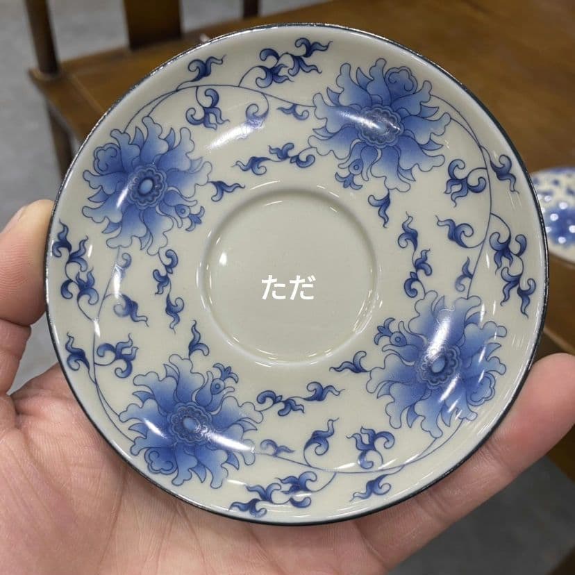 中国茶器 青花纏枝蓮蓋碗 景徳镇 蓋付き茶器 飲茶食器 煎茶具 未使用品