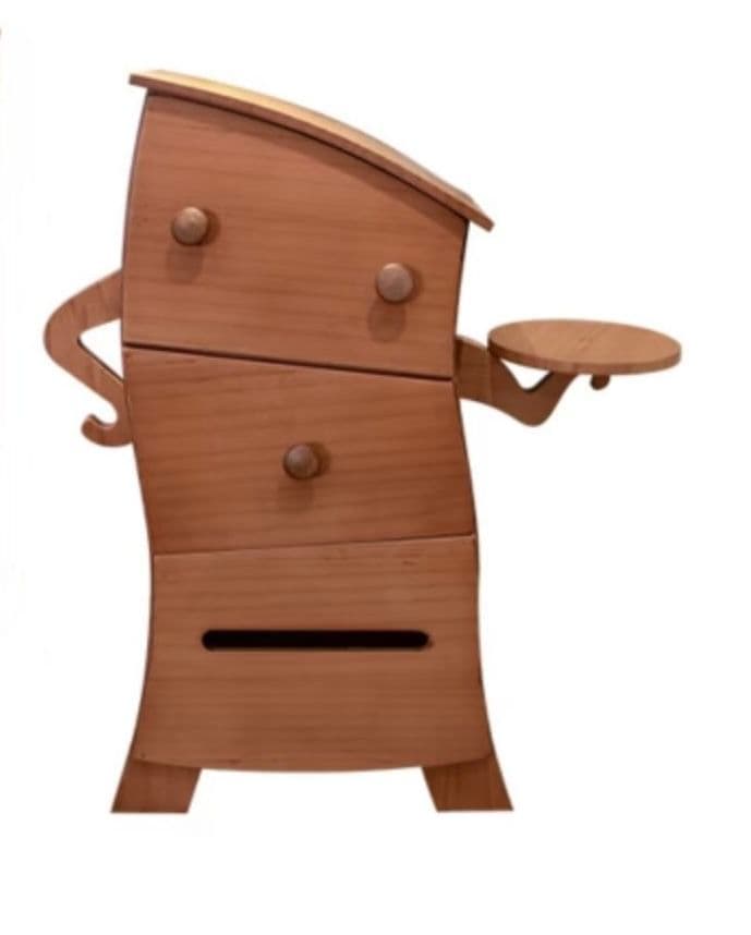 2点ユニークなキャラクター形状の木製収納ボックス