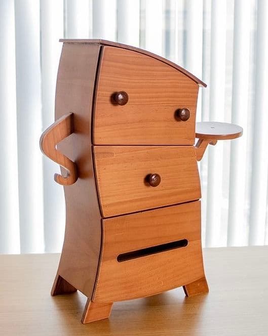 2点ユニークなキャラクター形状の木製収納ボックス