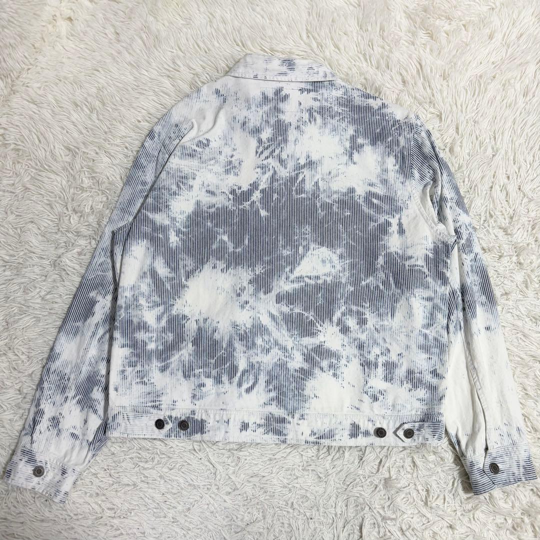 STUSSY ヒッコリーストライプ ガレージジャケット ブリーチ加工 Mサイズ