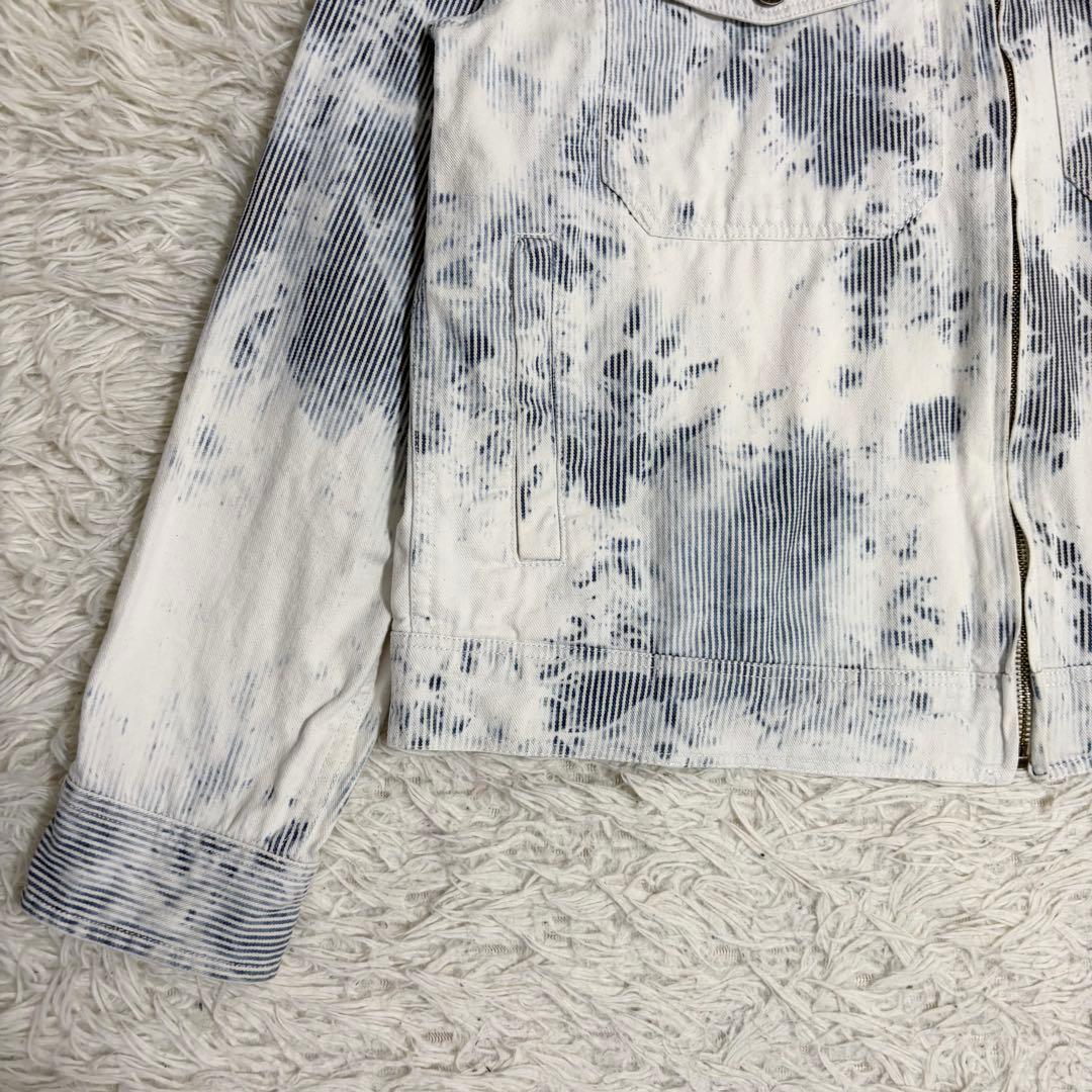 STUSSY ヒッコリーストライプ ガレージジャケット ブリーチ加工 Mサイズ