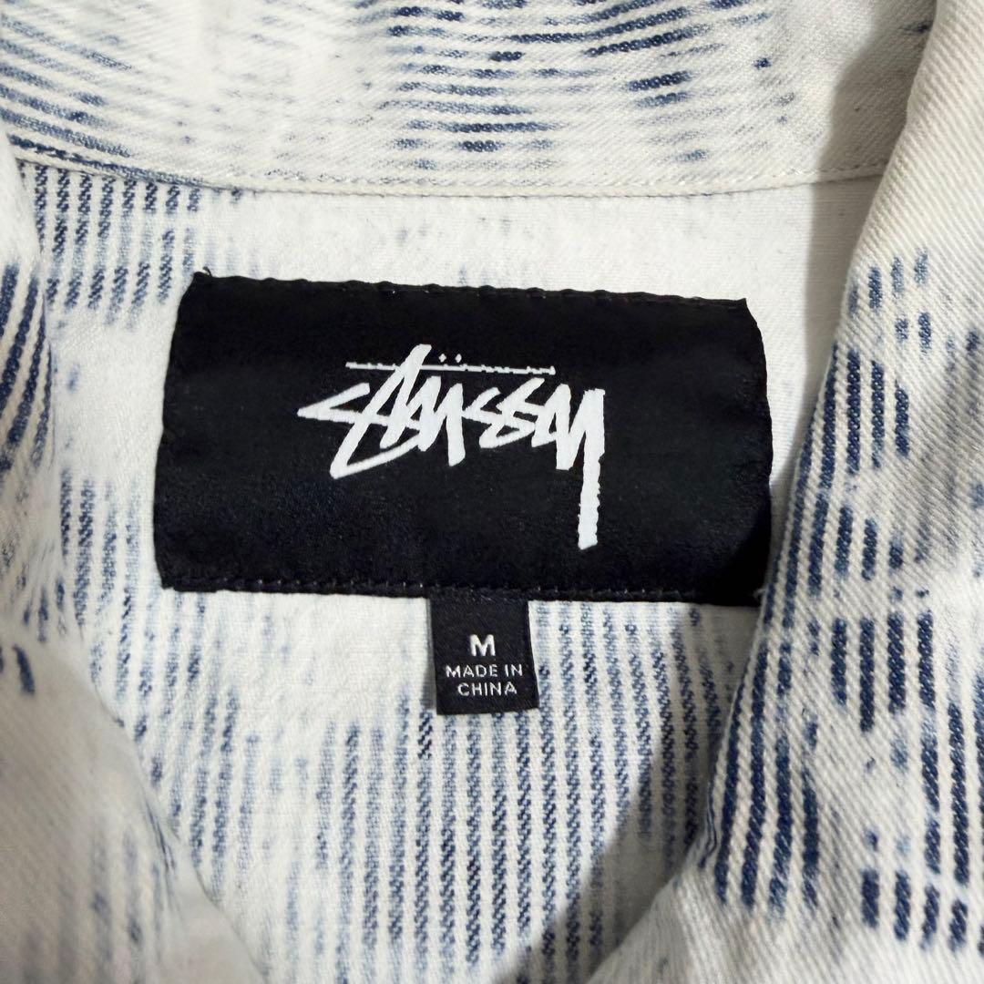 STUSSY ヒッコリーストライプ ガレージジャケット ブリーチ加工 Mサイズ