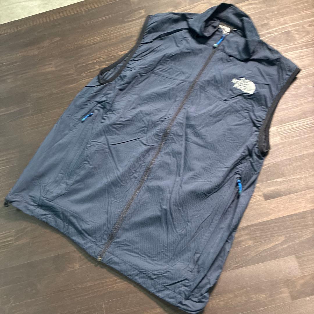 7BS2 THE NORTH FACE ジップアップベスト　ネイビー　古着