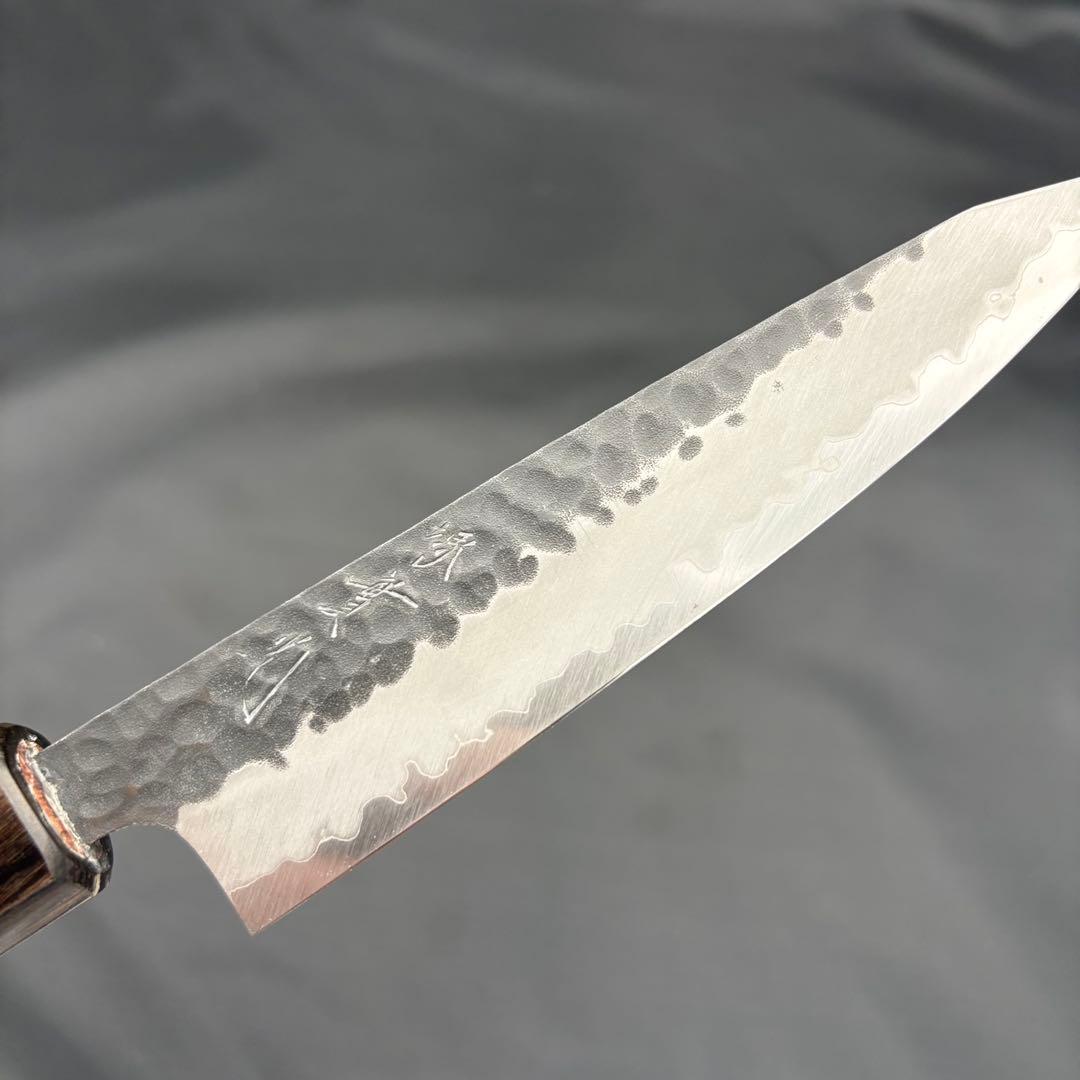 ク*ム様 包丁。ぺティナイフ。ハガネ:青紙スーパー。黒打ち。切付。實光刃物。