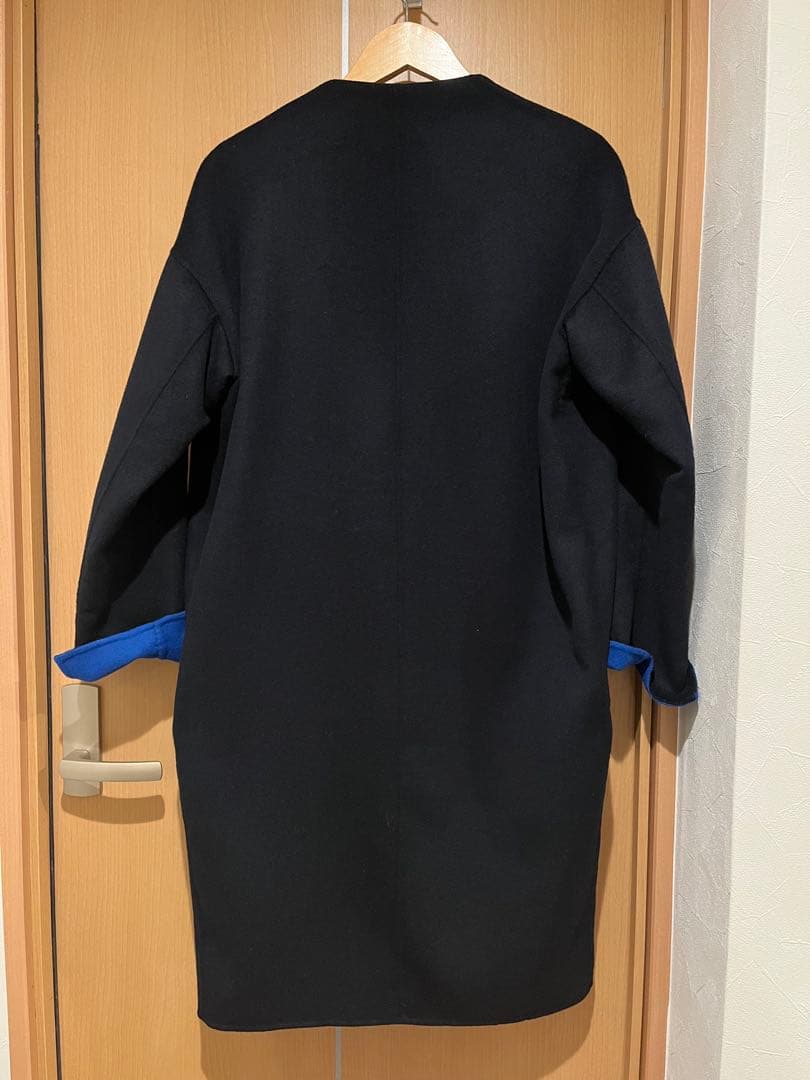 enfoldウールリバーノーカラーコート36