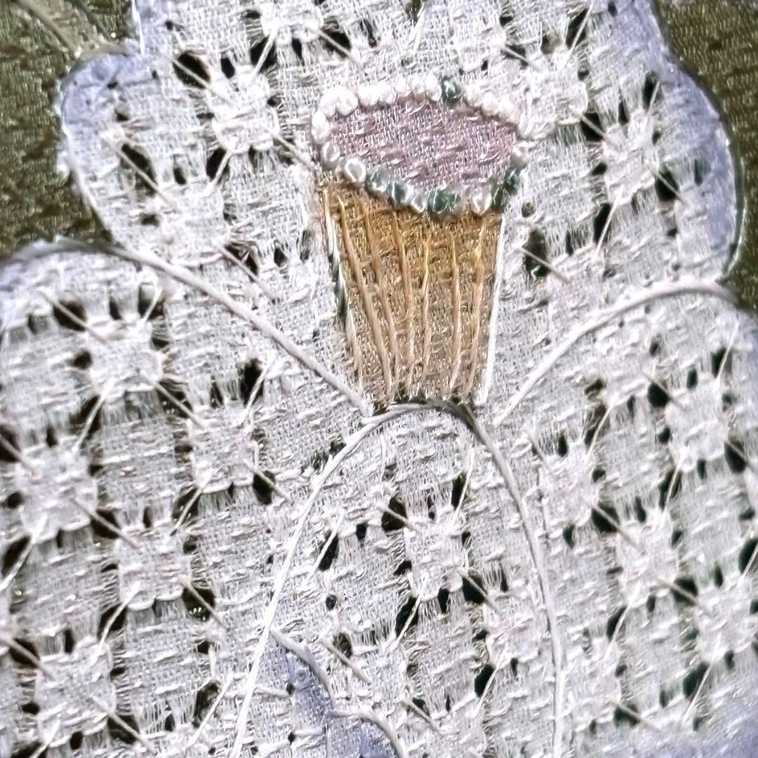 【汕頭刺繍】 金通 キラキラ！ 小振袖 花模様 袷 広衿 身丈約163.5cm