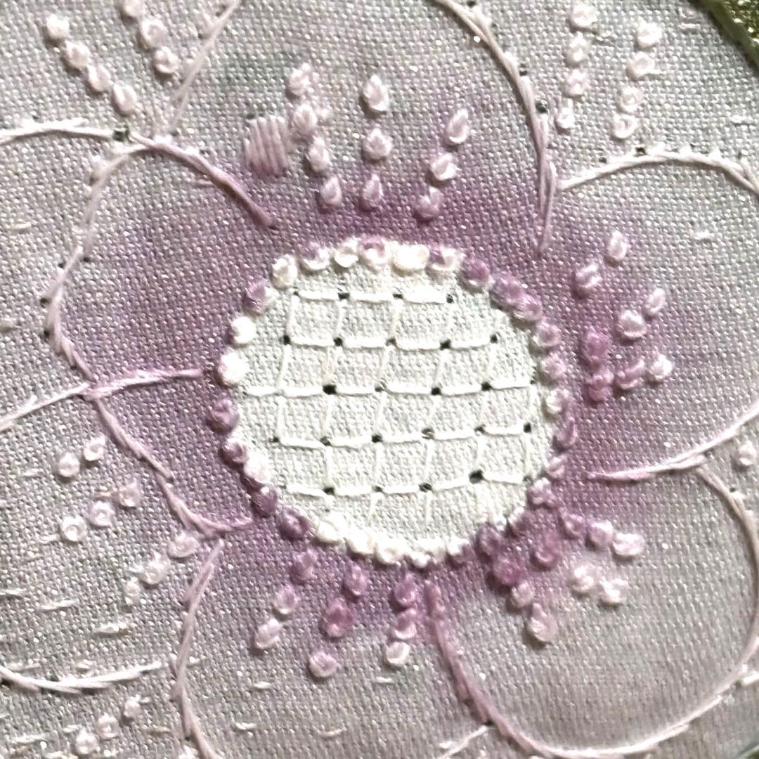 【汕頭刺繍】 金通 キラキラ！ 小振袖 花模様 袷 広衿 身丈約163.5cm