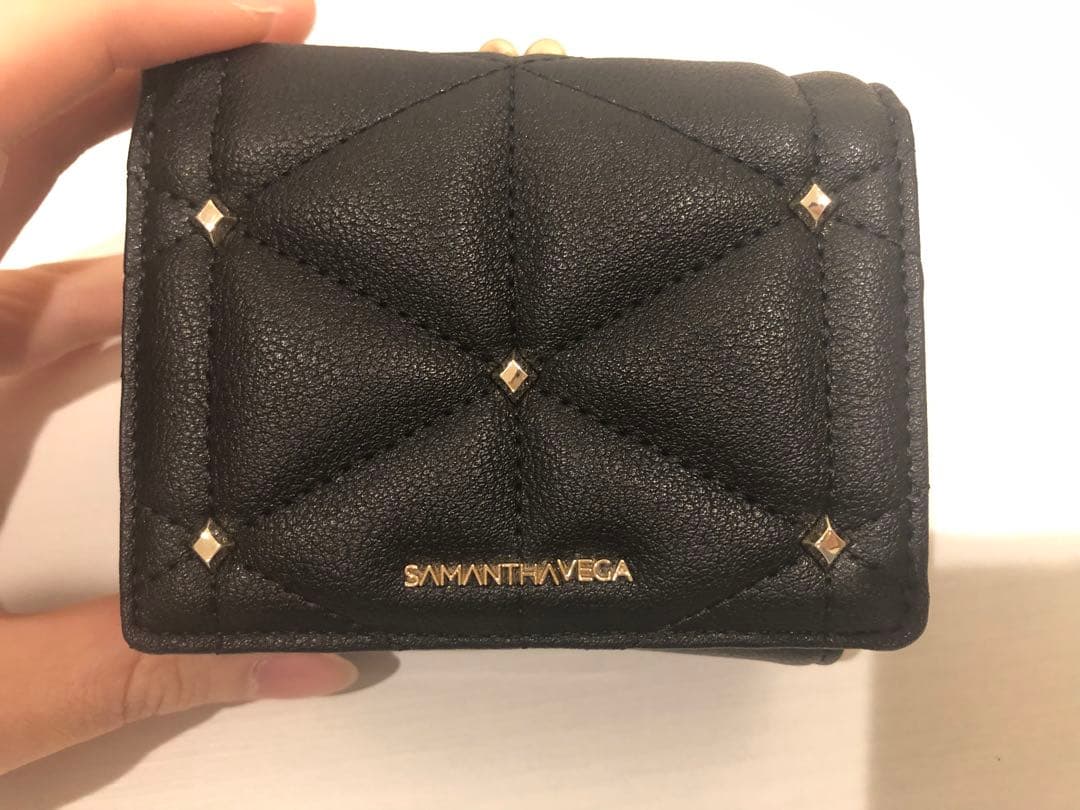 SAMANTHAVEGA キルティングスタッズ折り財布　黒　（※最終お値下げ）
