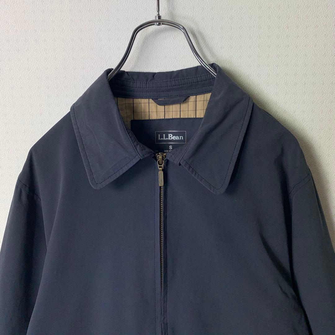 美品 00s エルエルビーン スイングトップ S ハリントン ネイビー チェック