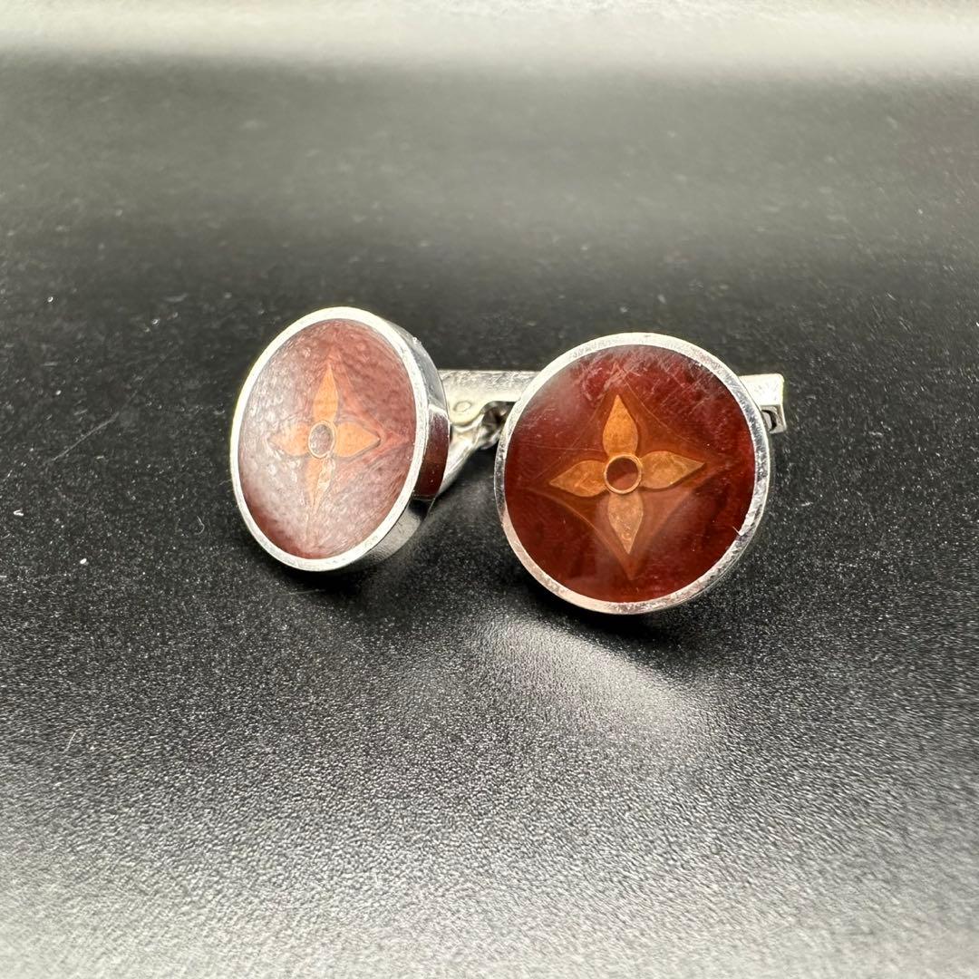 極美品✨　ルイヴィトン　カフス　M64482 ダミエ　シルバー　1387