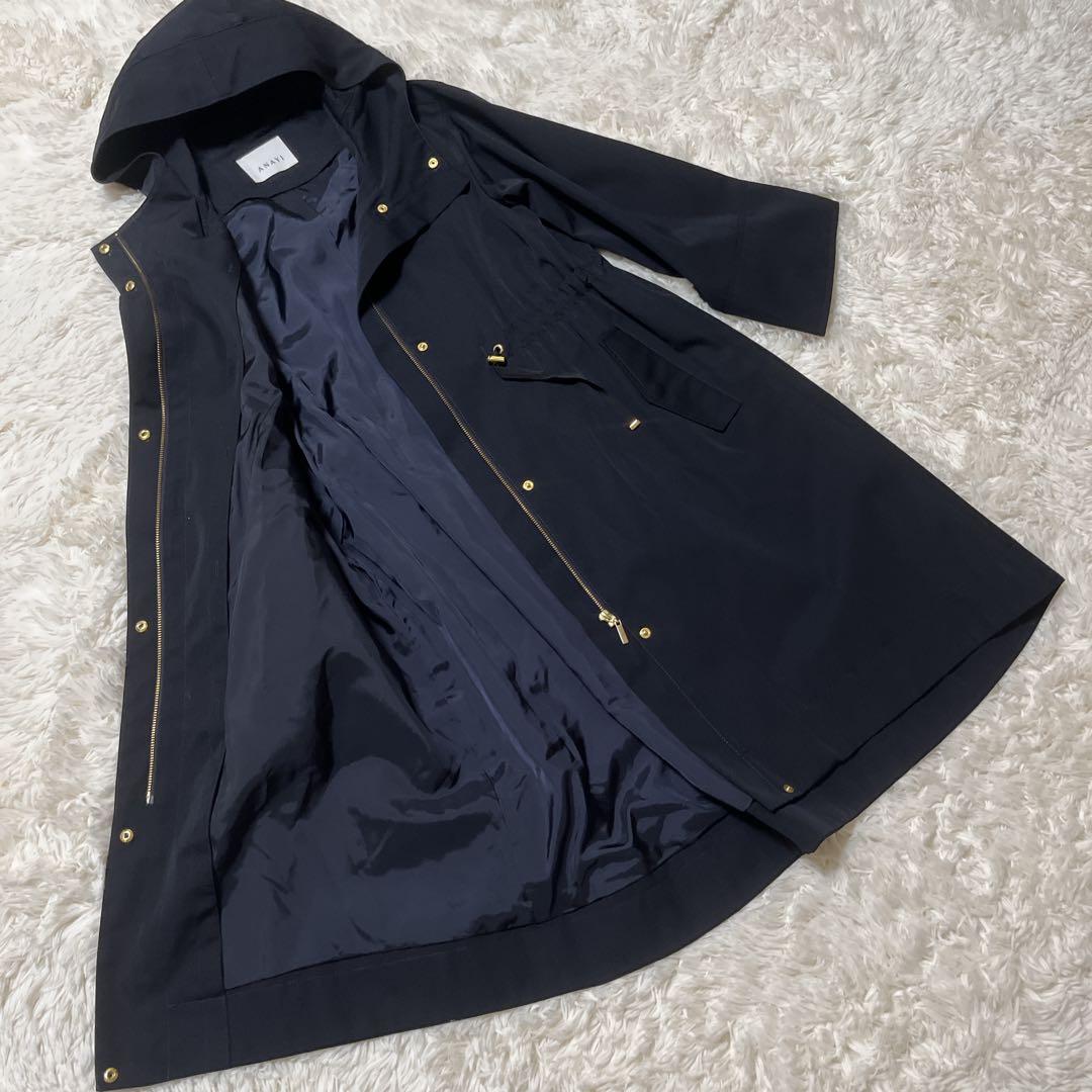 ANAYI フード付きネイビー モッズコートサイズ38 【訳あり】ライナー欠品