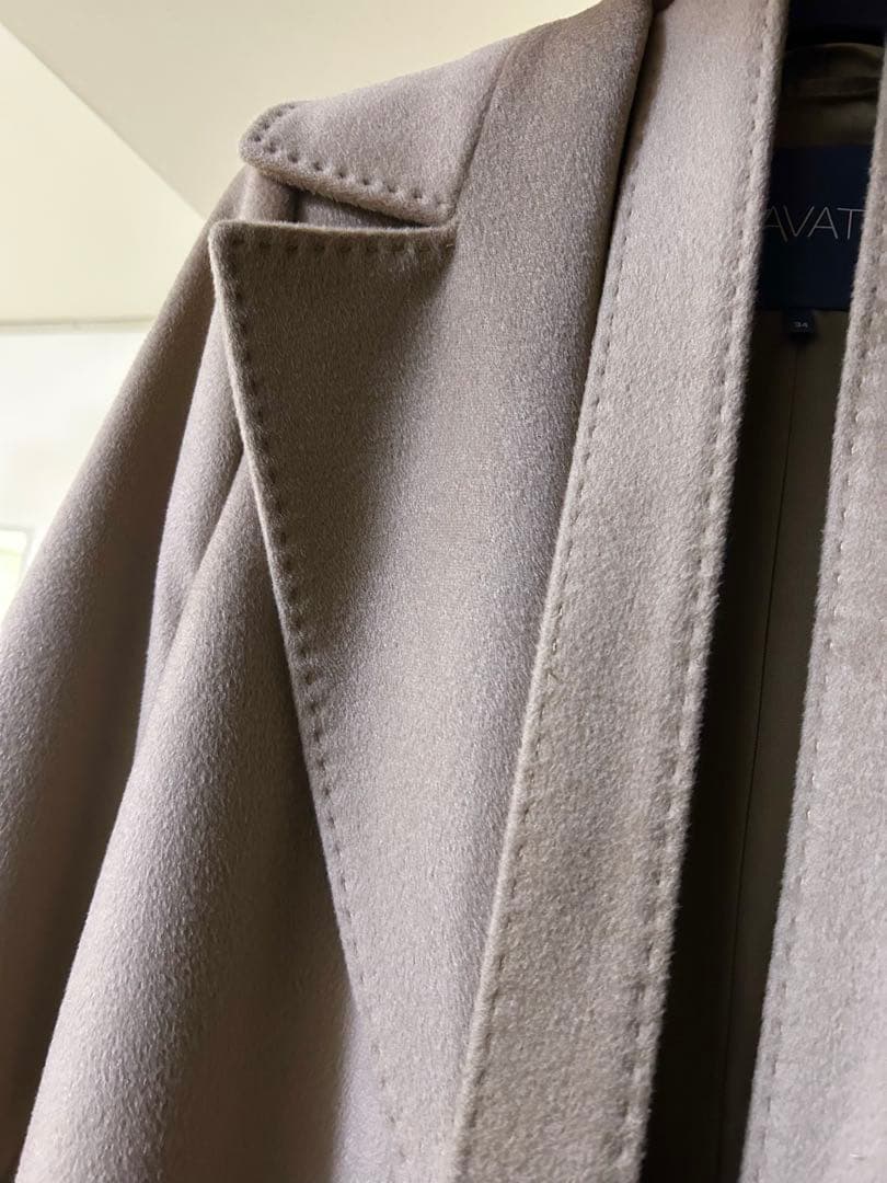 美品✨in AVATI ウール　ロングコート　ガウンコート　ベージュ　ベルト付き