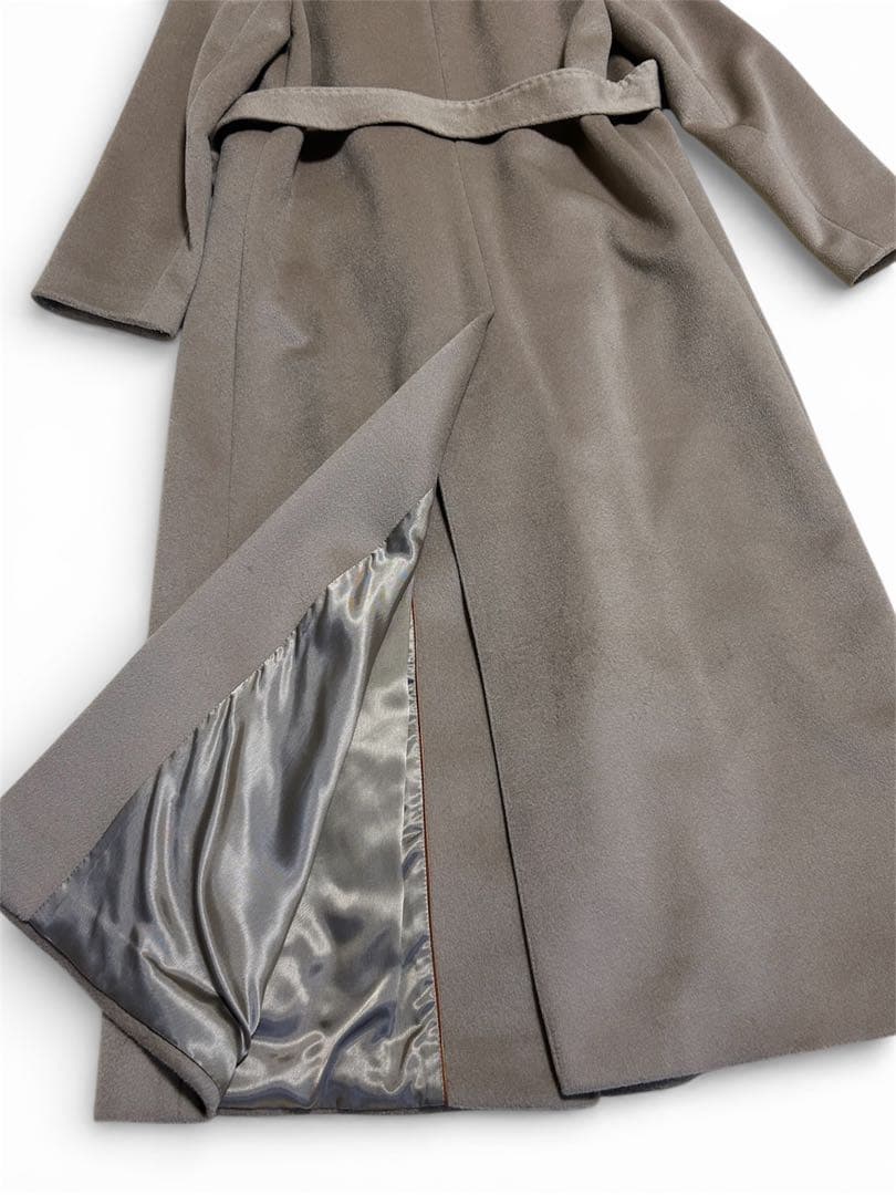 美品✨in AVATI ウール　ロングコート　ガウンコート　ベージュ　ベルト付き