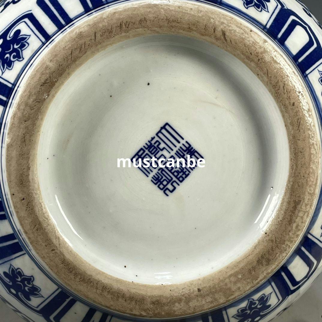 清乾隆青花纏枝花卉竜紋鹿頭尊 景徳鎮 陶磁器 装飾品 現代工芸品 美術品 置物