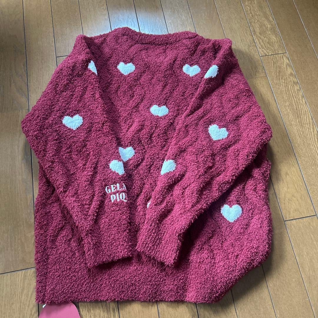 ジェラピケ　パジャマ　あずき色　赤色