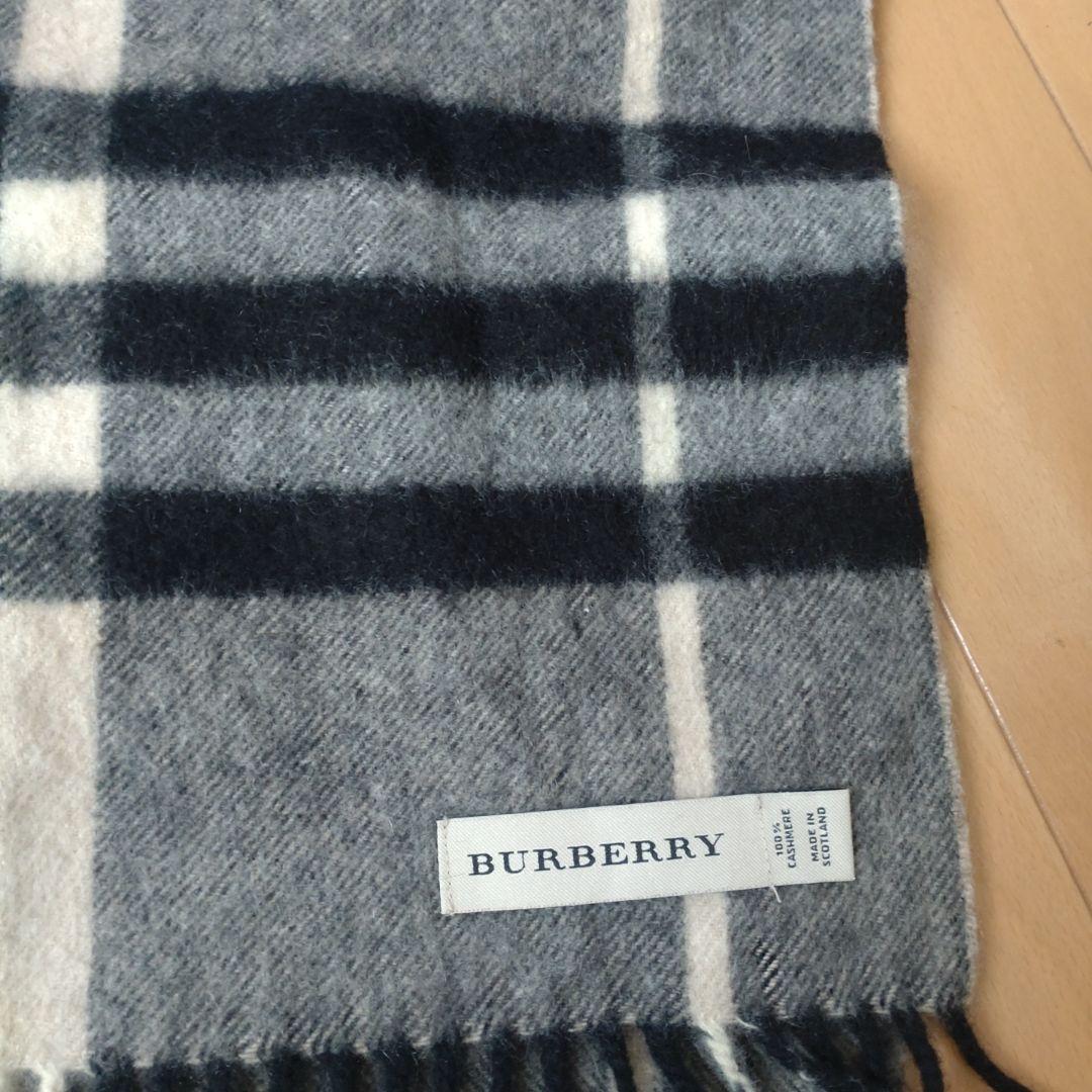 BURBERRY カシミヤ チェックマフラー 168x30cm