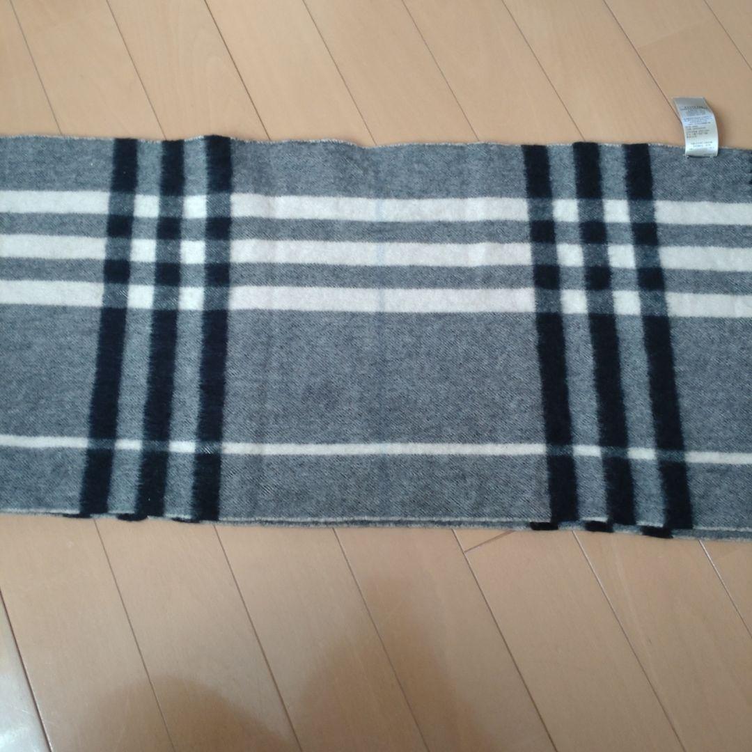 BURBERRY カシミヤ チェックマフラー 168x30cm